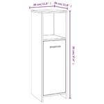 Armoire de bain Chêne marron 30x30x95 cm Bois d'ingénierie – Image 8