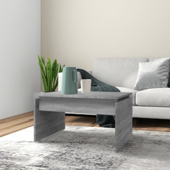 Table basse Sonoma gris 68x50x38 cm Bois d'ingénierie – Image 1