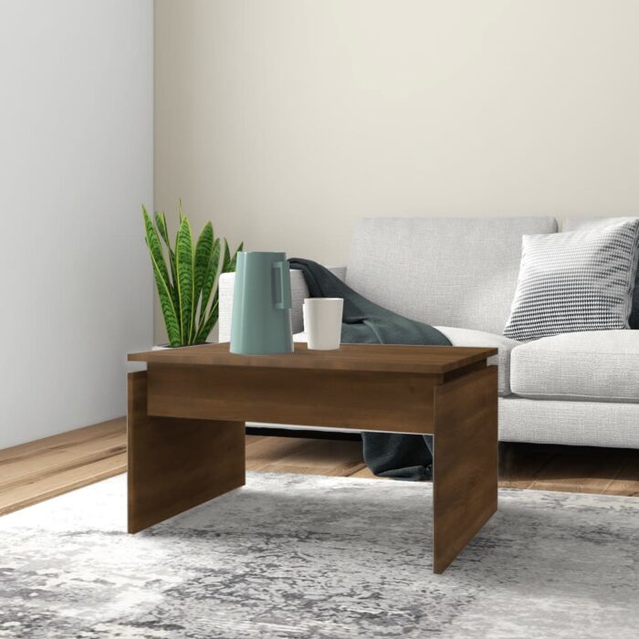 Table basse Chêne marron 68x50x38 cm Bois d'ingénierie – Image 1