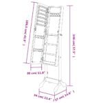 Miroir sur pied blanc 34x37x146 cm – Image 7