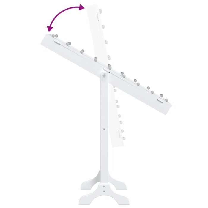 Miroir sur pied blanc avec LED blanc 34x37x146 cm – Image 10