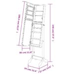 Miroir sur pied blanc avec LED blanc 34x37x146 cm – Image 12