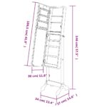 Miroir sur pied blanc avec LED 34x37x146 cm – Image 12