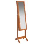 Miroir sur pied blanc avec LED 34x37x146 cm – Image 6