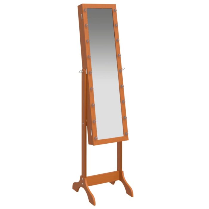 Miroir sur pied blanc avec LED 34x37x146 cm – Image 6
