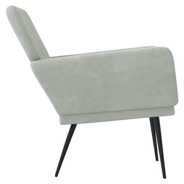 Fauteuil Gris clair 62x79x79 cm Velours – Image 2