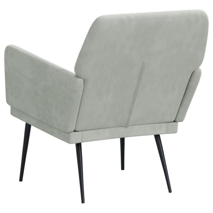 Fauteuil Gris clair 62x79x79 cm Velours – Image 3