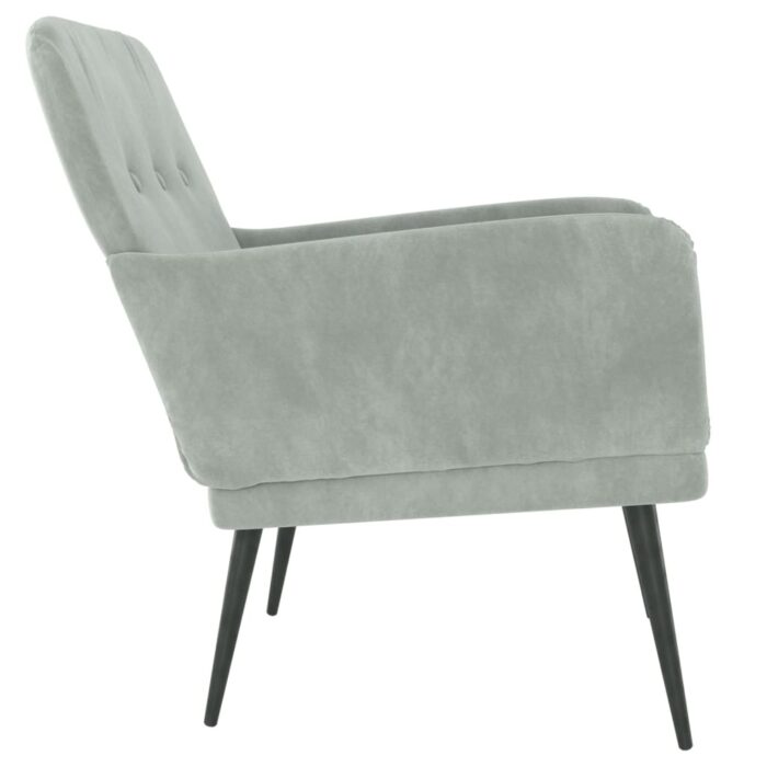 Fauteuil Gris clair 62x79x79 cm Velours – Image 2