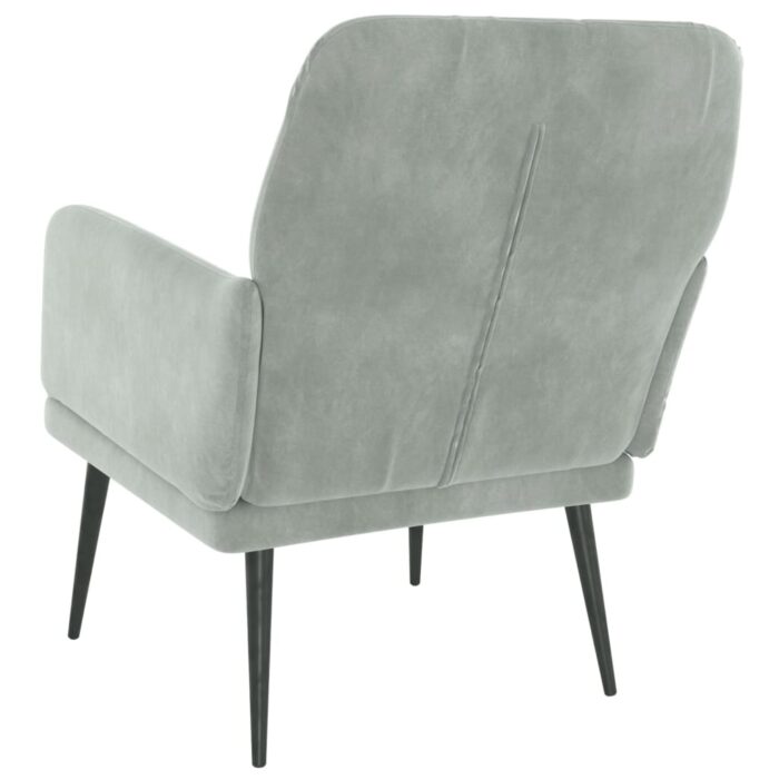 Fauteuil Gris clair 62x79x79 cm Velours – Image 3