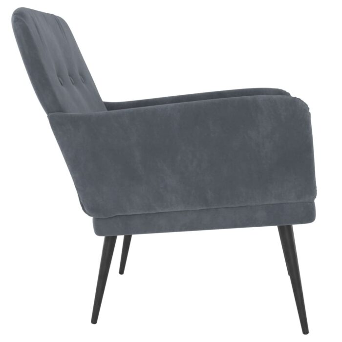Fauteuil Gris foncé 62x79x79 cm Velours – Image 2