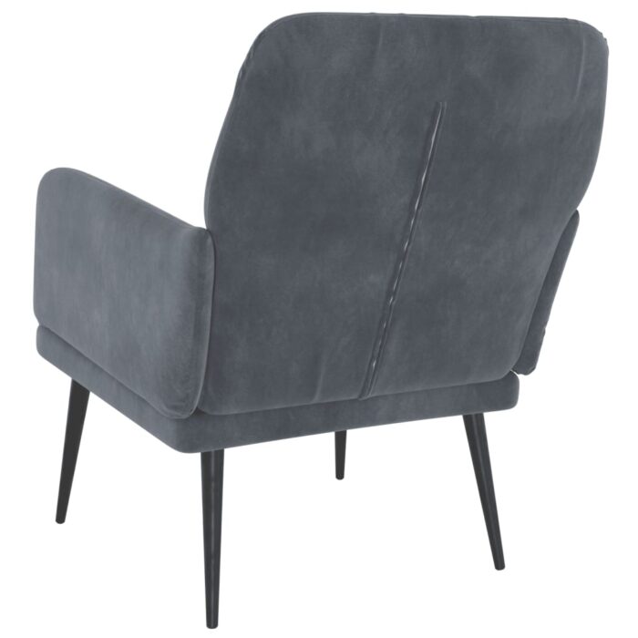 Fauteuil Gris foncé 62x79x79 cm Velours – Image 3