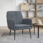 Fauteuil Gris foncé 62x79x79 cm Velours
