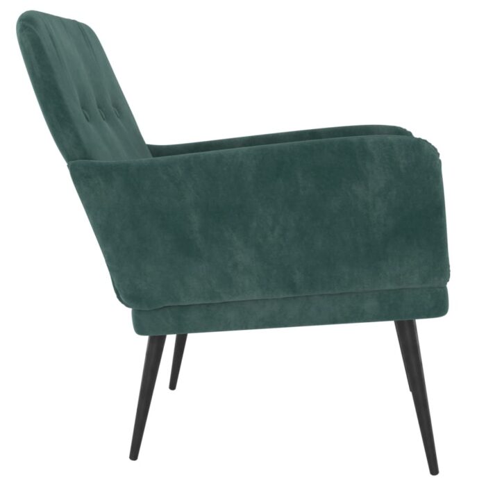 Fauteuil Vert foncé 62x79x79 cm Velours – Image 2