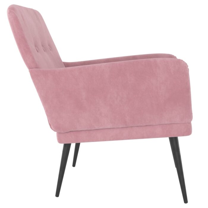 Fauteuil Rose 62x79x79 cm Velours – Image 2