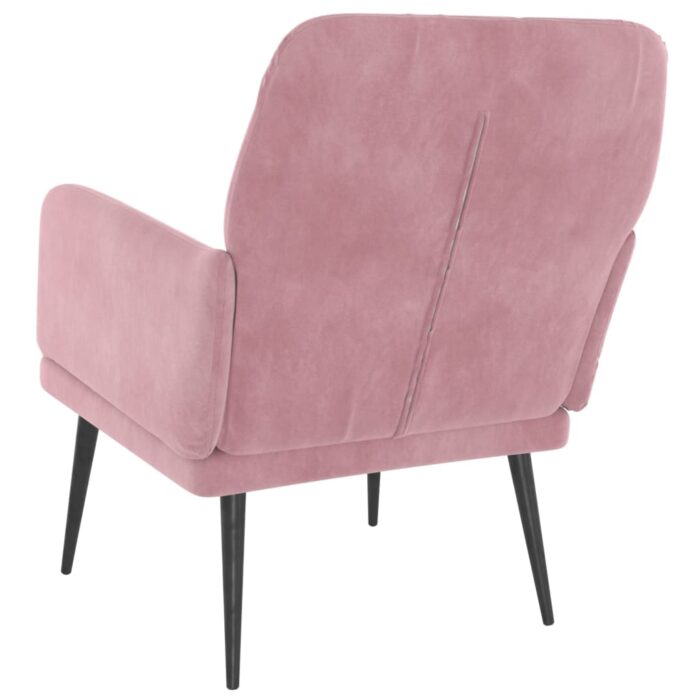 Fauteuil Rose 62x79x79 cm Velours – Image 3