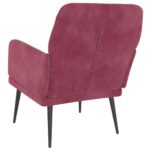 Fauteuil Rouge bordeaux 62x79x79 cm Velours – Image 3