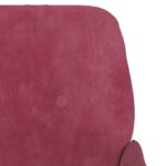 Fauteuil Rouge bordeaux 62x79x79 cm Velours – Image 4