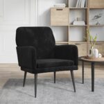 Fauteuil Noir 62x79x79 cm Velours