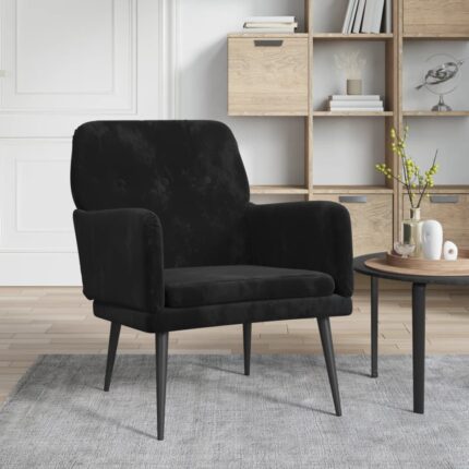 Fauteuil Noir 62x79x79 cm Velours