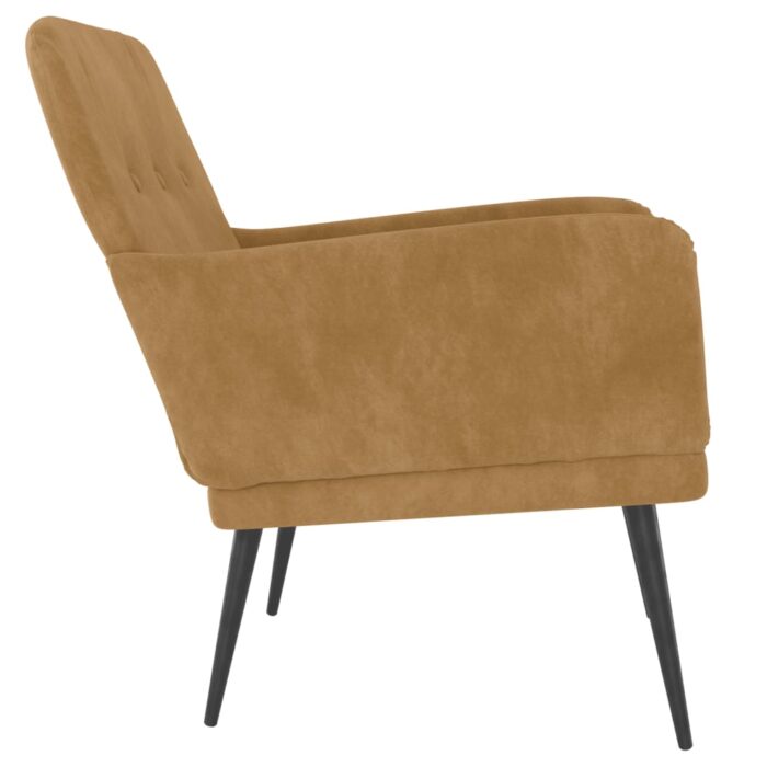 Fauteuil Marron 62x79x79 cm Velours – Image 2