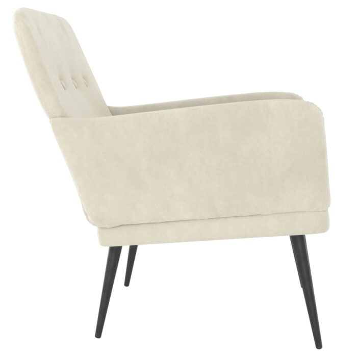 Fauteuil Crème 62x79x79 cm Velours – Image 2