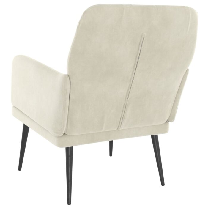 Fauteuil Crème 62x79x79 cm Velours – Image 3