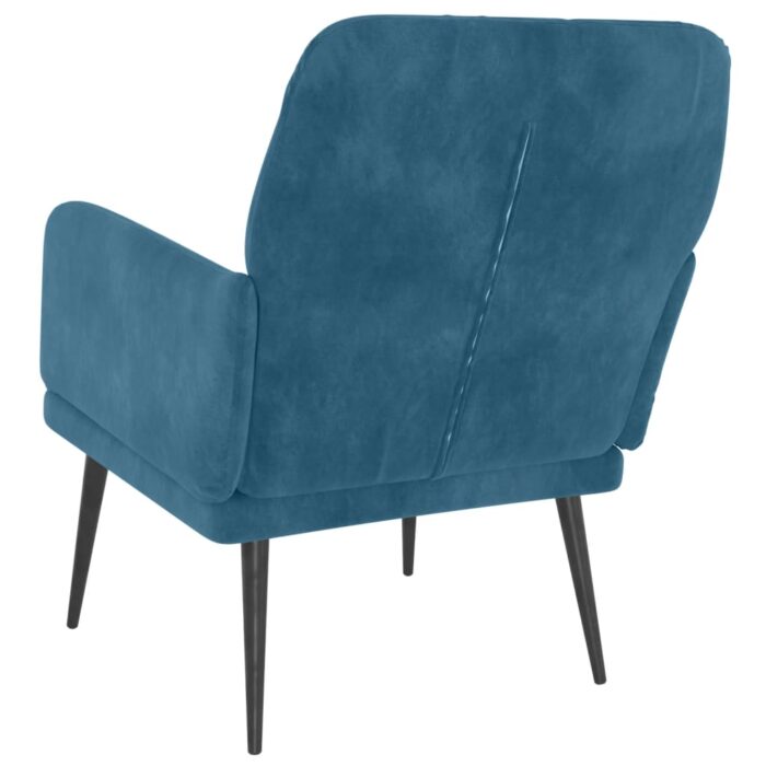 Fauteuil Bleu 62x79x79 cm Velours – Image 2