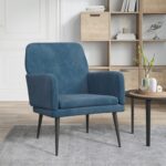 Fauteuil Bleu 62x79x79 cm Velours