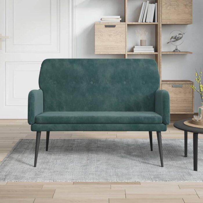 Banc Vert foncé 108x79x79 cm Velours – Image 1