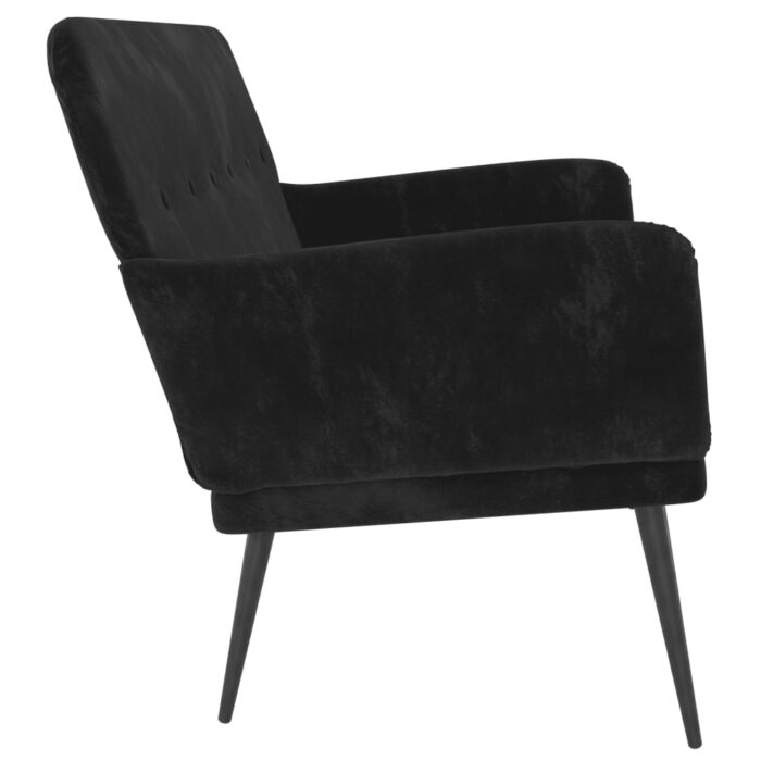 Banc Noir 108x79x79 cm Velours – Image 2