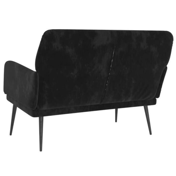 Banc Noir 108x79x79 cm Velours – Image 3