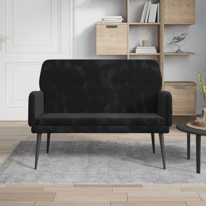 Banc Noir 108x79x79 cm Velours – Image 1