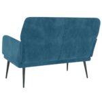 Banc Bleu 108x79x79 cm Velours – Image 3
