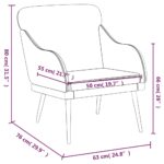 Fauteuil Noir 63x76x80 cm Similicuir – Image 6