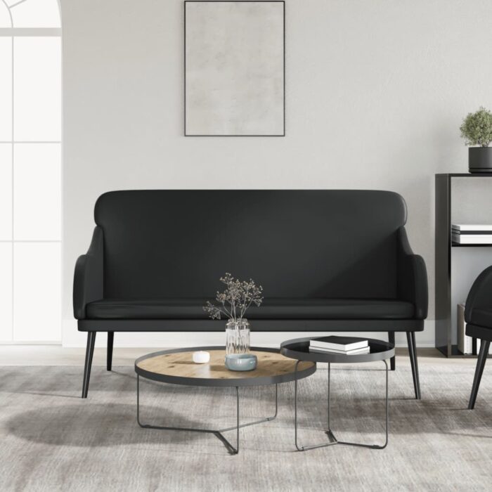 Banc Noir 110x76x80 cm Similicuir – Image 1