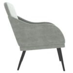 Fauteuil Gris clair 63x76x80 cm Velours – Image 2
