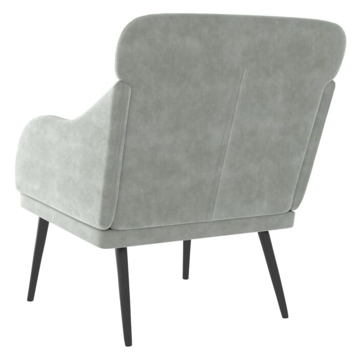 Fauteuil Gris clair 63x76x80 cm Velours – Image 3