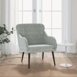 Fauteuil Gris clair 63x76x80 cm Velours