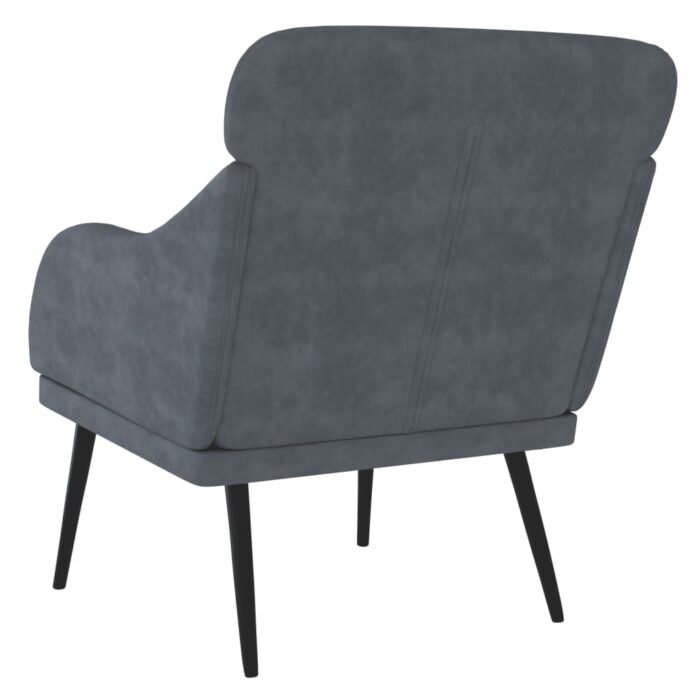 Fauteuil Gris foncé 63x76x80 cm Velours – Image 3