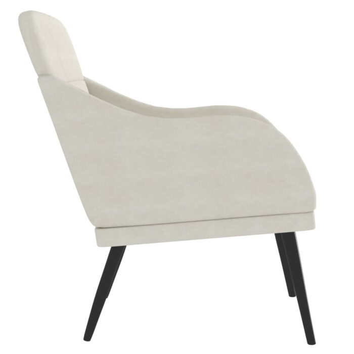 Fauteuil Crème 63x76x80 cm Velours – Image 2