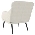 Fauteuil Crème 63x76x80 cm Velours – Image 3
