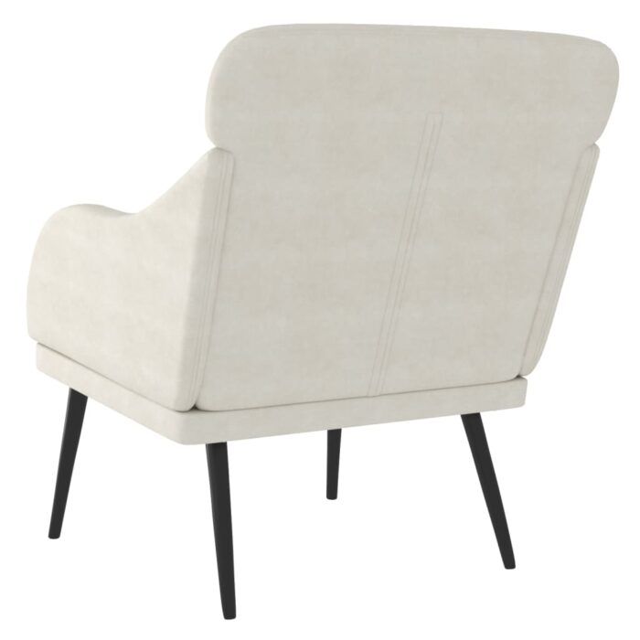 Fauteuil Crème 63x76x80 cm Velours – Image 3