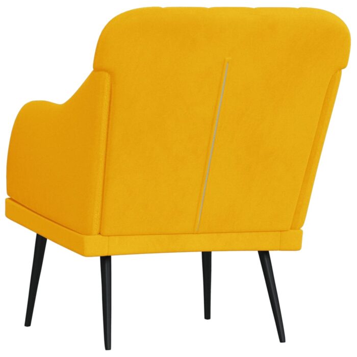 Fauteuil Jaune 63x76x80 cm Velours – Image 3