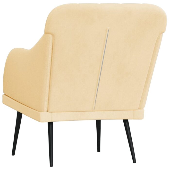 Fauteuil Crème 63x76x80 cm Velours – Image 3