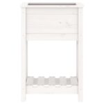Jardinière avec étagère Blanc 54x34,5x81 cm Bois massif de pin – Image 3