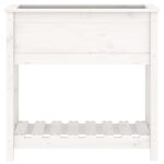 Jardinière avec étagère Blanc 82,5x34,5x81cm Bois massif de pin – Image 3