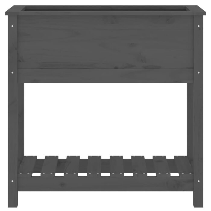 Jardinière avec étagère Gris 82,5x34,5x81 cm Bois massif de pin – Image 3