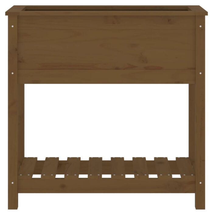 Jardinière avec étagère Marron miel 82,5x34,5x81 cm Bois de pin – Image 3