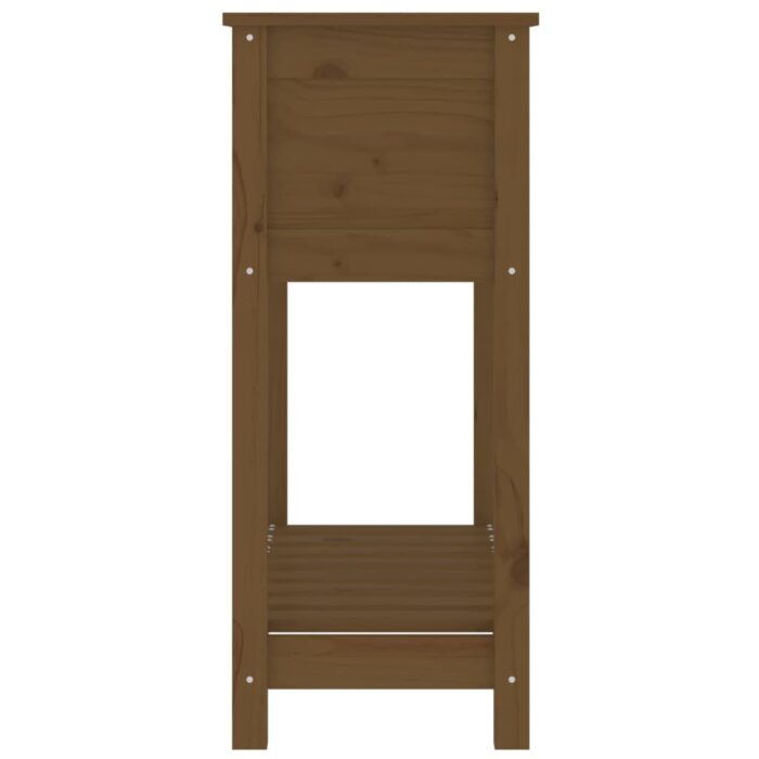 Jardinière avec étagère Marron miel 82,5x34,5x81 cm Bois de pin – Image 4