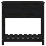 Jardinière avec étagère Noir 82,5x34,5x81 cm Bois massif de pin – Image 3